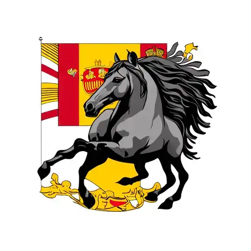 Macedonian Flag With Horse