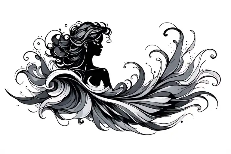 Ruchelle With Waves Flowing