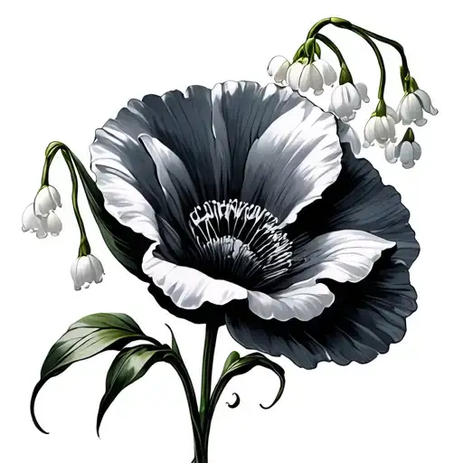 Lily Of The Valley And Poppy