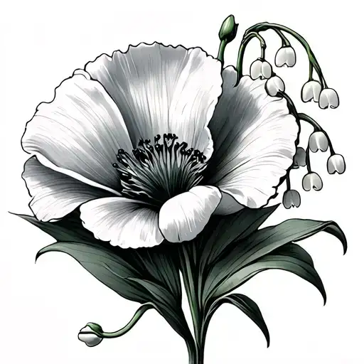 Lily Of The Valley And Poppy