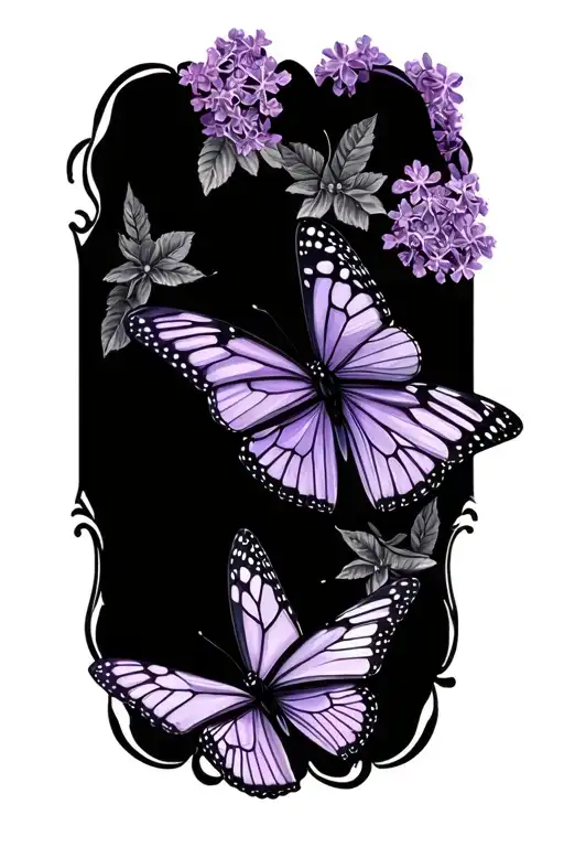 Lilac And Butterfly
