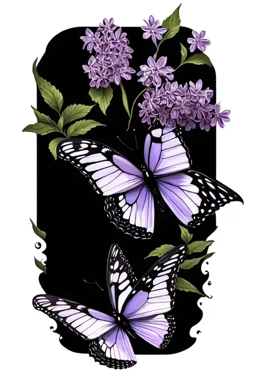 Lilac And Butterfly