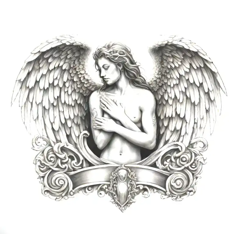 Angel Heaven Gates Across Chest