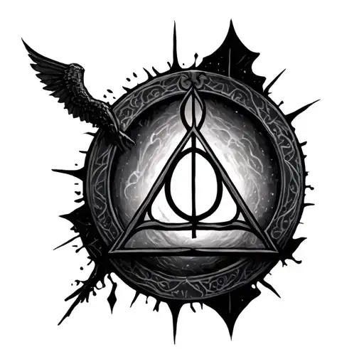 Deathly Hallows With A Tri Force Shadow