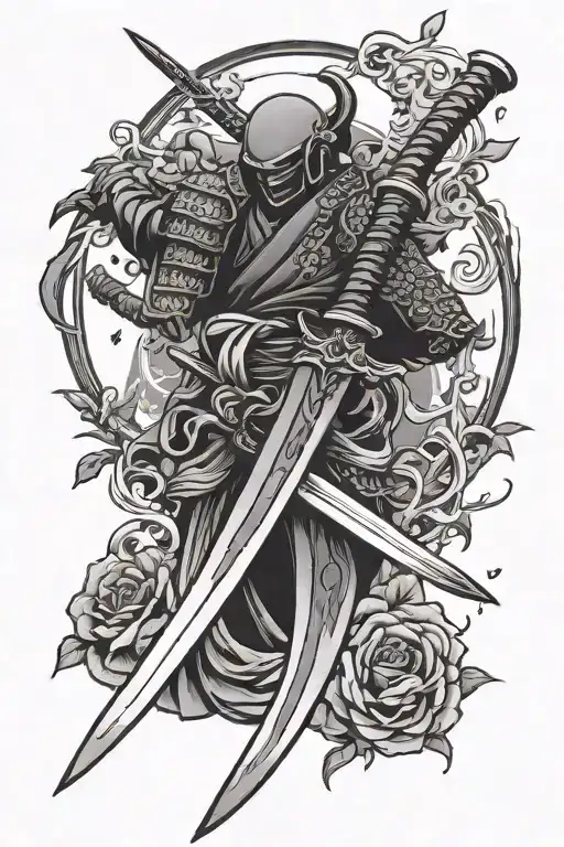 A Single Blacked Out Katana