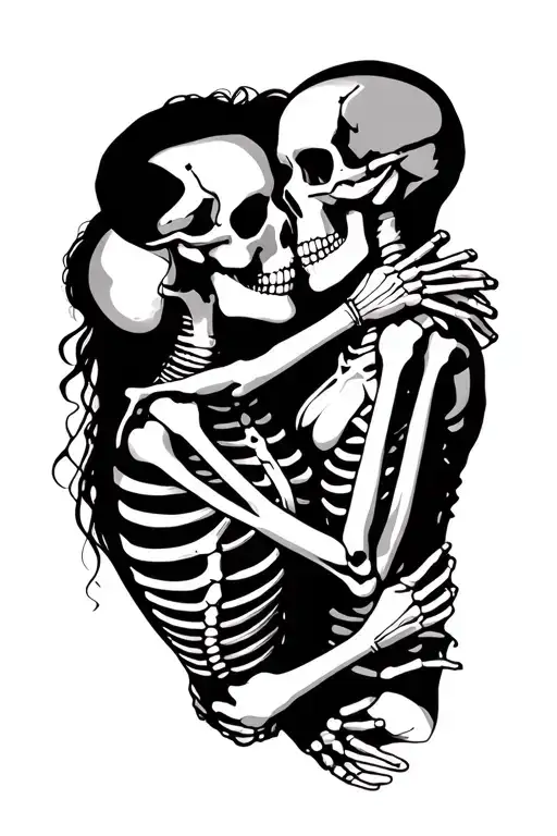 Couple Skeleton Kissing And Choking