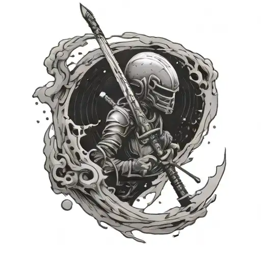 Katana Going Into A Black Hole From Outer Space