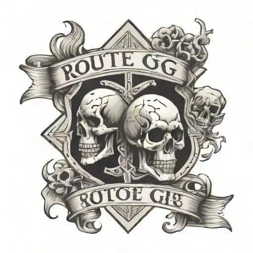 Route 66 Sign Skulls Tarot Carde