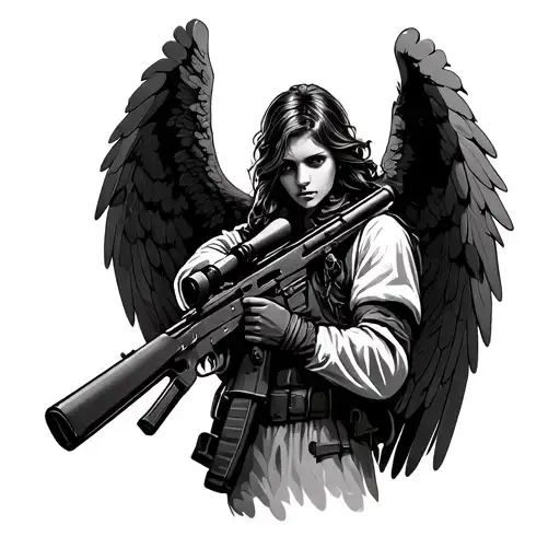 Angel Holding Sniper Rifle