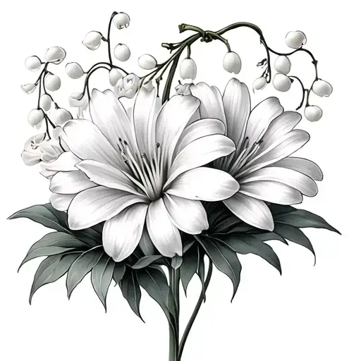 Lily Of The Valley And Chrysanthemum