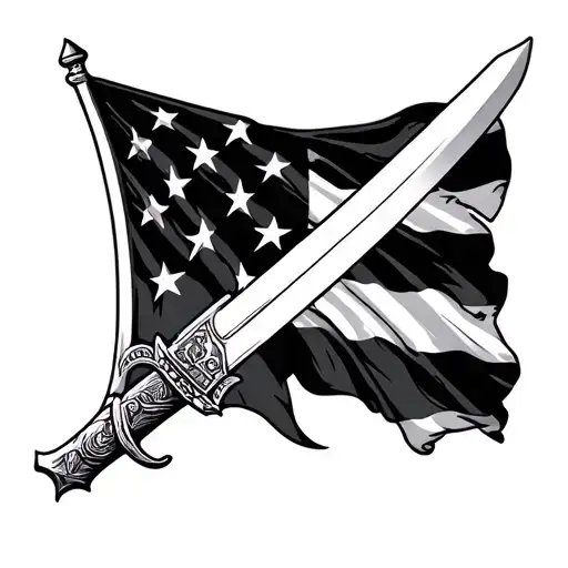 Tattted Rebel Flag And Sabre