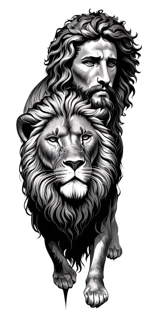 Lion And Jesus Walking