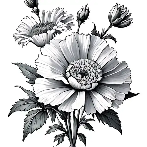 Carnation Larkspur And Aster Flower