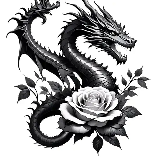 Dragon And Rose