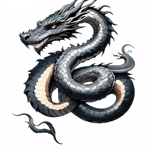 Dragon And Snake Intertwined