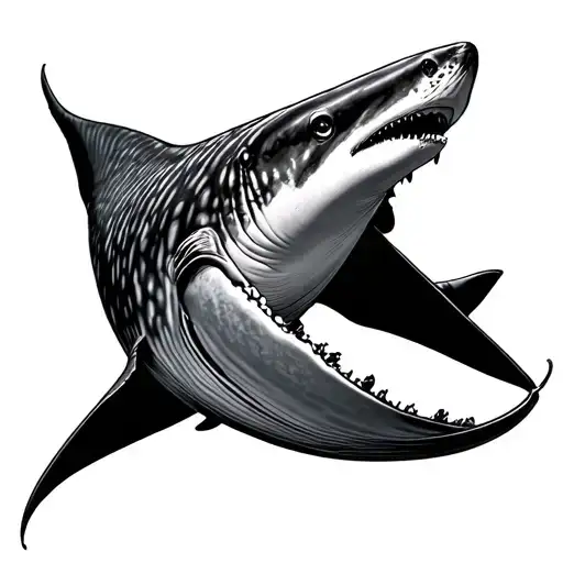 Whale Shark With Sting Ray Gracefully Swimming