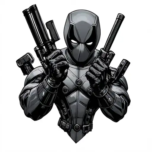 Bio Mechanical Deadpool With Deadpool Insignia Combined