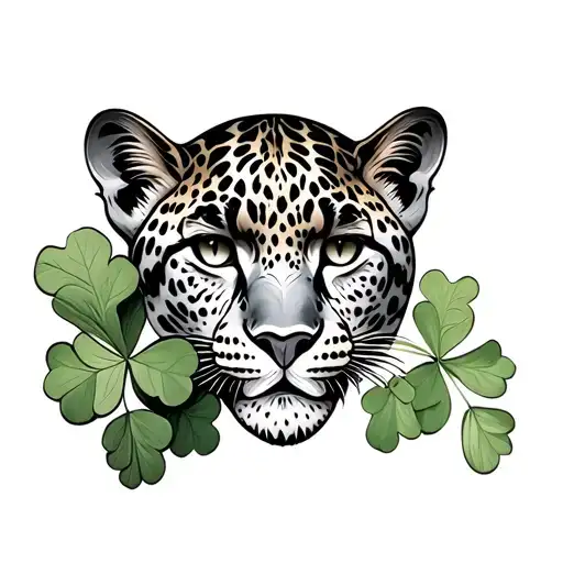 Leapord And Leaf Clover With