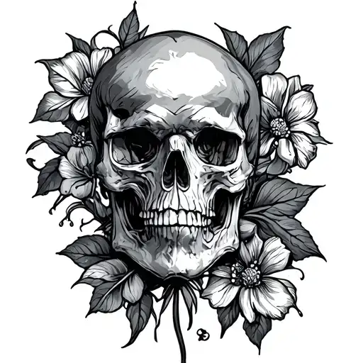 Sketton Tatto In Style Of Engraving Sketch