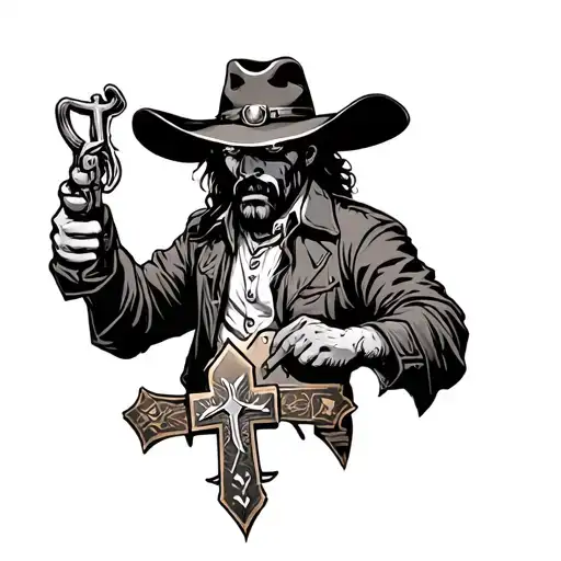 Cowboy Grifter With Cowtags And A Cross