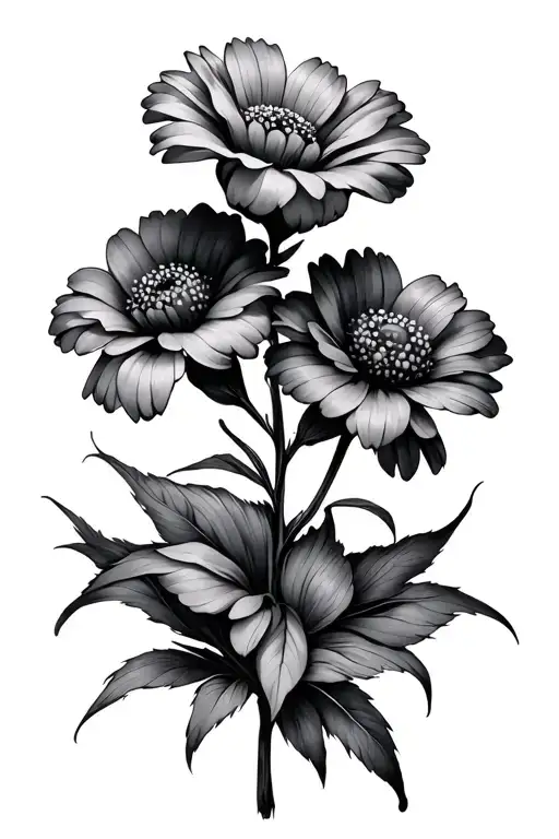 3 Flowers With The Stems Looking Like Arms Around Eachother