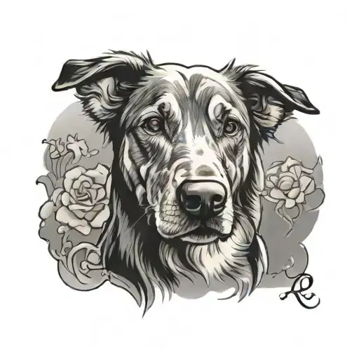 Pet Dog Portrait With Heavenly Sign
