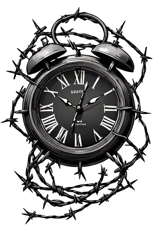 Clock With Barbed Wire