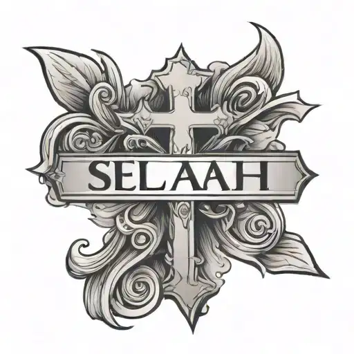 Simple Cross With The Word 'Selah' Written