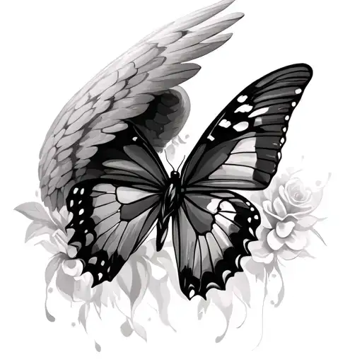 Angel Wing And Butterfly Resting