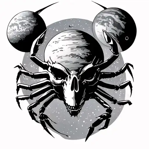 Scarpion With Planets Chest Coverup