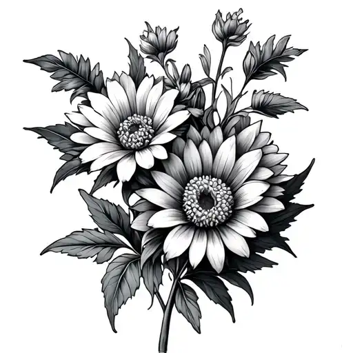 Larkspur And Chrysanthemum