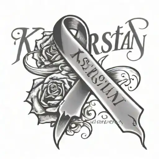 The Name Kristin With A Cancer Ribbon Above It