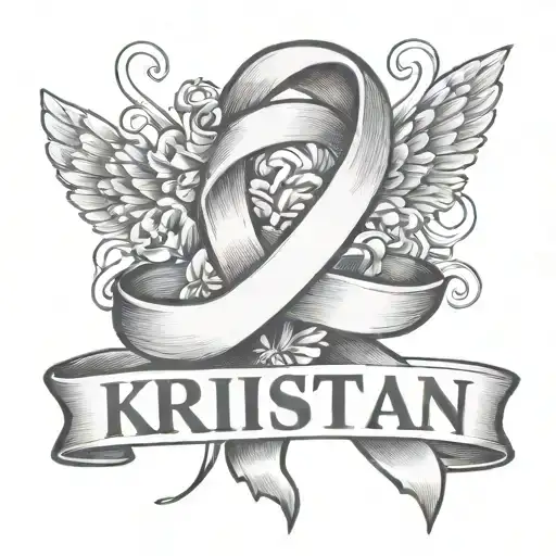 The Name Kristin With Cancer Ribbon Above Kristin