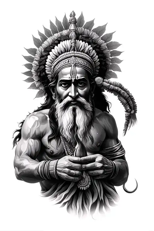 Indian Sadhu In Penance