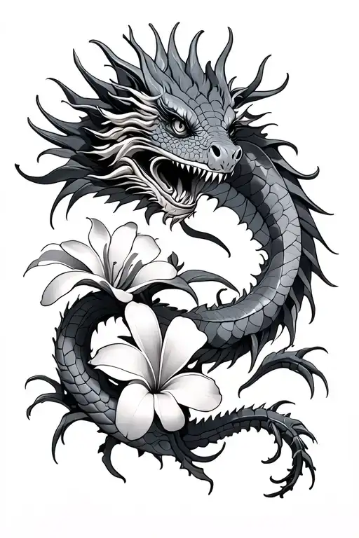 Plumeria With Dragon