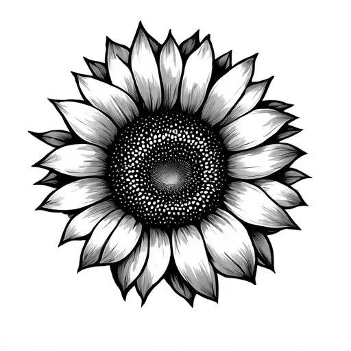 Half A Sunflower As A Sunray Coming From The Heaven