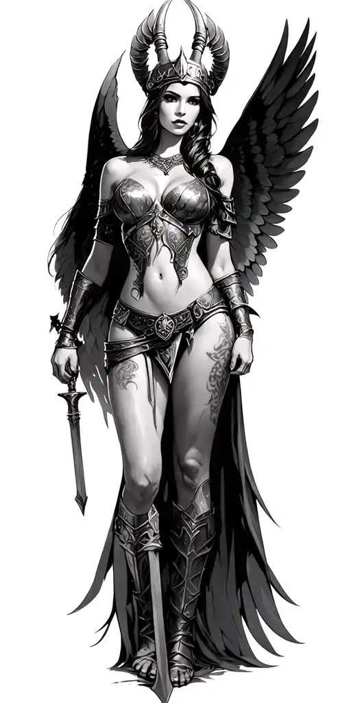 Sexy Valkyrie Warrior Women With Wings