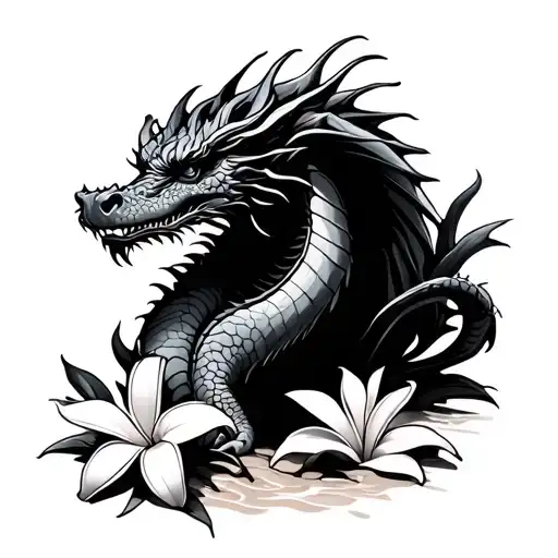 Beach With Dragon And Plumerias