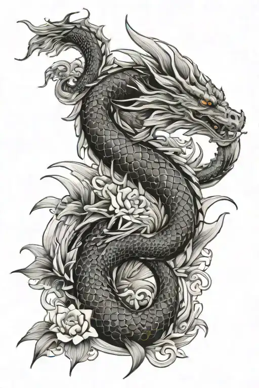 Dragon And Koi Fish
