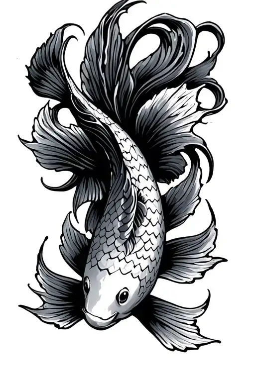 Koi Fish Wit Roman Numerals Representing Important Dates