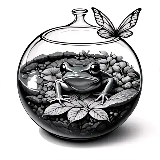 Terrarium With Fairy Frog