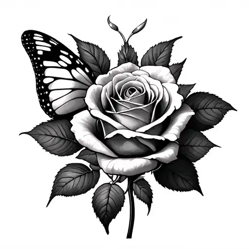 Dead Roses With Butter Fly