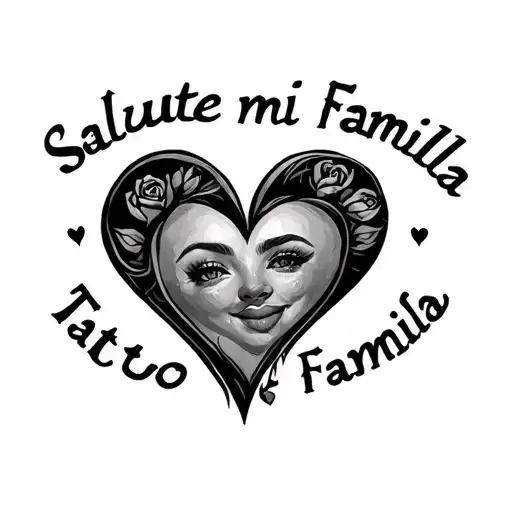 Heart Design With Salute Mi Familia