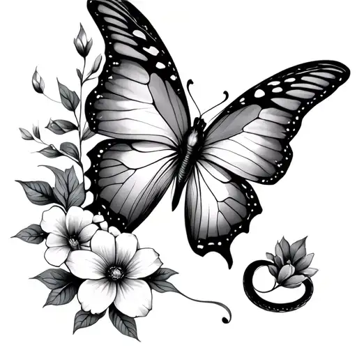 Semicolon Butterfly Snake Lots Of Flowers