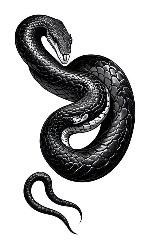 Black Snake Coiled