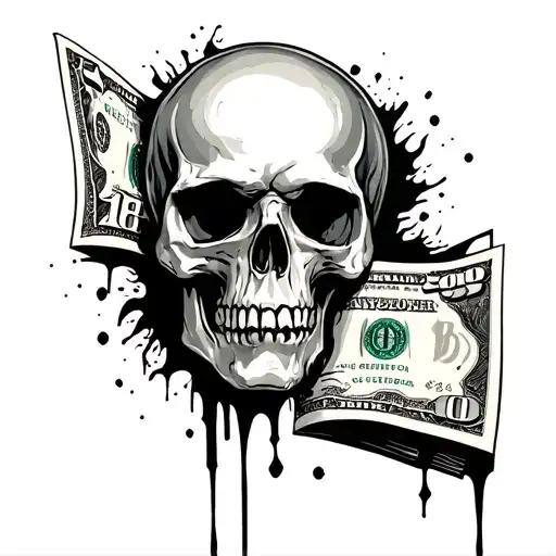 Blood Over Money Gang Tattoo For Upper Back