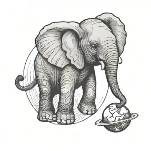 Baby Elephant And Planet