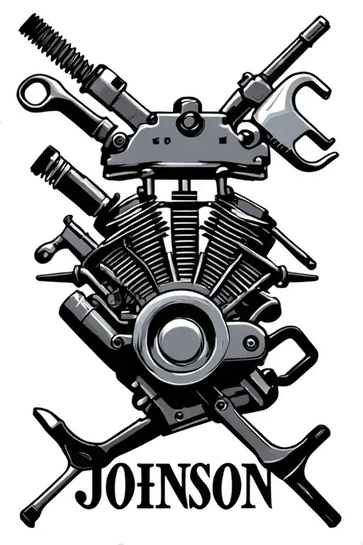 Johnson Name With Tools And Engine Parts