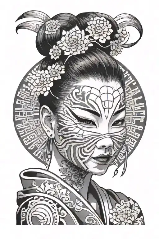 Japanese Girl In Hanya Mask