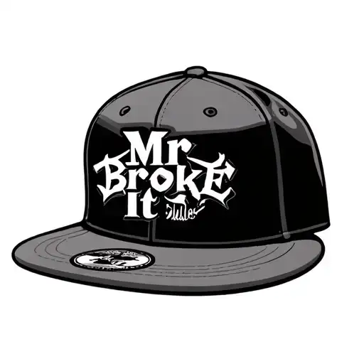 Snap Back Hat With The Words On Front Mr Broke It